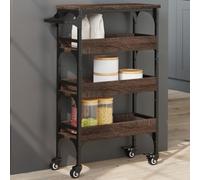 BOWEKAM Home & Garden-Carrello Cucina Rovere Marrone 53x20x76 cm Legno Ingegnerizzato - Scelta