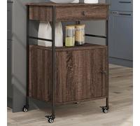 BOWEKAM Home & Garden-Carrello Cucina Rovere Marrone 56x43x89,5 cm Legno Ingegnerizzato - Scelta