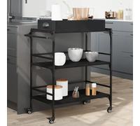 BOWEKAM Home & Garden-Carrello da Cucina Nero 81,5x41x92,5 cm Legno Ingegnerizzato - Scelta