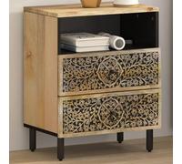 BOWEKAM Home & Garden-Comodino 50x33x60 cm Legno Massello Mango-Mobili Scelta