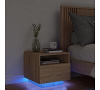 BOWEKAM Home & Garden-Comodino con luci a LED in rovere Sonoma 40x39x37 cm - Scelta