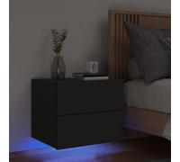 BOWEKAM Home & Garden - Comodino da parete con luci LED, colore: nero