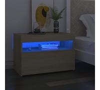 BOWEKAM Home & Garden-Comodino & Luci LED Rovere Sonoma 60x35x40 cm Legno Ingegnerizzato - Scelta