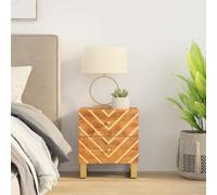 BOWEKAM Home & Garden-Comodino Marrone e Nero Legno Massello Mango-Mobili Scelta