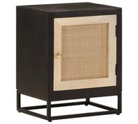 BOWEKAM Home & Garden-Comodino Nero 40x30x50 cm Legno Massello Mango e Ferro - Mobili a scelta
