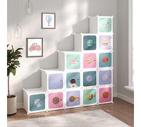 BOWEKAM Home & Garden-Cube - Armadietto per bambini con 15 cubi, in polipropilene, colore: bianco