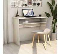 BOWEKAM Home & Garden-Desk - Scrivania in legno laccato lucido, 90 x 50 x 74 cm, colore: Bianco