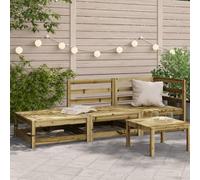 BOWEKAM Home & Garden - Divano da giardino con poggiapiedi a 2 posti in legno di pino impregnato