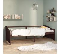 BOWEKAM Home & Garden-Divano letto a 3 posti senza materasso, marrone scuro, 90 x 200 cm