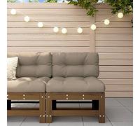 BOWEKAM Home & Garden-Divano medio con cuscini, legno massello di pino marrone, scelta di mobili