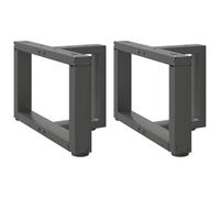 BOWEKAM Home & Garden-Gambe per tavolino da caffè a forma di T, 2 pezzi, antracite, 50 x 25 x (30-31) cm, in acciaio
