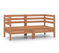 BOWEKAM Home & Garden-Garden - Divani ad angolo da giardino, 2 pezzi, in legno di pino massiccio marrone