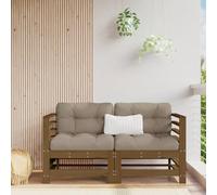 BOWEKAM Home & Garden-Garden - Divani angolari in legno massello di pino, 2 pezzi, colore: marrone