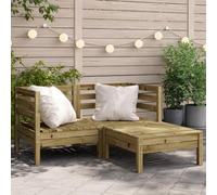 BOWEKAM Home & Garden-Garden Divano 2 Posti con Poggiapiedi Impregnato Legno di Pino - Mobili Scelta