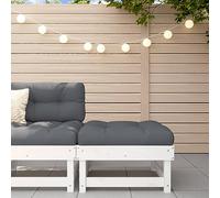 BOWEKAM Home & Garden-Garden - Poggiapiedi con cuscino, in legno massello di pino, colore: bianco