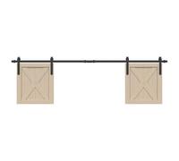 BOWEKAM Home & Garden - Kit per ante scorrevoli in acciaio al carbonio, 183 cm