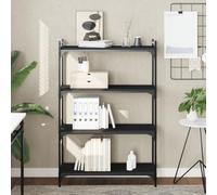 BOWEKAM Home & Garden-Libreria a 4 ripiani nera 80x30x120 cm legno ingegnerizzato a scelta