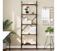 BOWEKAM Home & Garden-Libreria a 5 ripiani in rovere fumé 56x31,5x174 cm legno ingegnerizzato a scelta