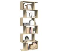 BOWEKAM Home & Garden - Libreria divisoria a 6 ripiani in rovere Sonoma, 70 x 24 x 193 cm, legno ingegnerizzato a scelta