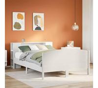BOWEKAM Home & Garden-Libreria Letto Senza Materasso Bianco 140x190cm Legno Massello Pino Scelta Mobili