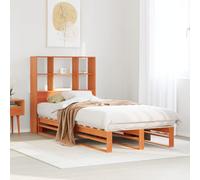 BOWEKAM Home & Garden-Libreria Letto Senza Materasso Cera Marrone 100x200 cm Legno Massello - Scelta