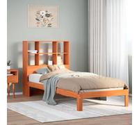 BOWEKAM Home & Garden-Libreria Letto Senza Materasso Cera Marrone 100x200cm Legno Massello Pino-Mobili Scelta