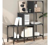 BOWEKAM Home & Garden-Libreria Nero 92x30x102 cm Legno e Metallo Ingegnerizzato-Scelta