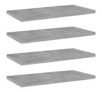 BOWEKAM Home & Garden-Libreria Tavole 4 pz Grigio Cemento 40x20x1,5 cm Ingegnerizzato Legno - Scelta