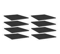 BOWEKAM Home & Garden-Libreria Tavole 8 pz Nero Lucido 40x50x1,5 cm Legno Ingegnerizzato Scelta