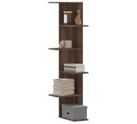 BOWEKAM Home & Garden - Mensola angolare da parete, in legno di quercia marrone, 36,5 x 36,5 x 140 cm, colore: Marrone