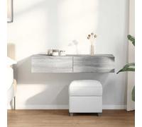 BOWEKAM Home & Garden-Mensola da parete con cassetti grigio Sonoma 100x36x19 cm in legno ingegnerizzato a scelta