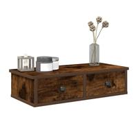 BOWEKAM Home & Garden - Mensola da parete con cassetti in rovere fumé, 60 x 25 x 15 cm, in legno ingegnerizzato