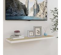BOWEKAM Home & Garden - Mensola da parete in legno di quercia e bianco, 90 x 23,5 x 3,8 cm, in MDF