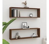 BOWEKAM Home & Garden-Mensole Cubi 2 Pezzi Rovere Marrone 100x15x30 cm Legno Ingegnerizzato - Scelta