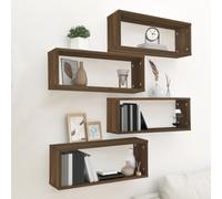 BOWEKAM Home & Garden-Mensole Cubi 4 Pezzi Rovere Marrone 60x15x23 cm Legno Ingegnerizzato - Scelta