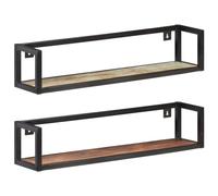 BOWEKAM Home & Garden-Mensole da parete 2 pezzi 80 cm in legno massiccio di recupero-scelta