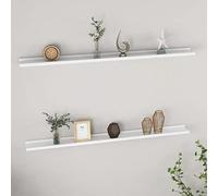 BOWEKAM Home & Garden - Mensole da parete, 2 pezzi, colore: bianco, 115 x 9 x 3 cm
