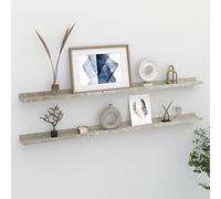 BOWEKAM Home & Garden-Mensole da Parete 2 pz Grigio Cemento 115x9x3 cm - Scelta