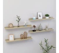 BOWEKAM Home & Garden-Mensole da Parete 4 Pezzi Rovere Sonoma 60x9x3 cm - Scelta