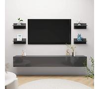 BOWEKAM Home & Garden-Mensole da parete 4 pz grigio lucido 40x11,5x18 cm - Scelta