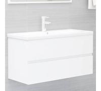 BOWEKAM Home & Garden-Mobile Lavandino Bianco 90x38.5x45 cm Legno Ingegnerizzato - Scelta