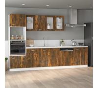 BOWEKAM Home & Garden - Mobile sottolavello in rovere fumé, 80 x 46 x 81,5 cm, in legno ingegnerizzato