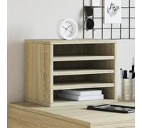 BOWEKAM Home & Garden - Organizer da scrivania in rovere Sonoma, 36 x 26 x 29,5 cm, in legno ingegnerizzato