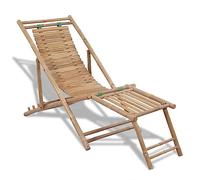 BOWEKAM Home & Garden-Outdoor Sedia a sdraio con poggiapiedi in bambù-scelta