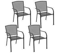 BOWEKAM Home & Garden-Outdoor Sedie 4 pz Mesh Design Antracite Acciaio--Scelta