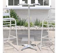 BOWEKAM Home & Garden-Outdoor - Tavolo da bar regolabile in altezza, 59,5 x 70/114,5 cm, in alluminio