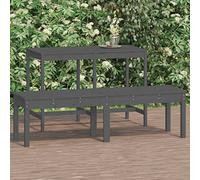 BOWEKAM Home & Garden - Panca da giardino a 2 posti, in legno massello di pino, 159,5 x 44 x 45 cm, colore: Grigio