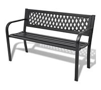 BOWEKAM Home & Garden - Panchina da giardino in acciaio, 118 cm, colore: Nero