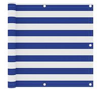 BOWEKAM Home & Garden - Paravento da balcone bianco e blu, 90 x 400 cm, tessuto Oxford