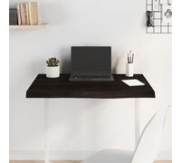 BOWEKAM Home & Garden-Piano Tavolo Marrone Scuro 80x60x(2-4) cm Legno Massello Trattato Rovere - Scelta